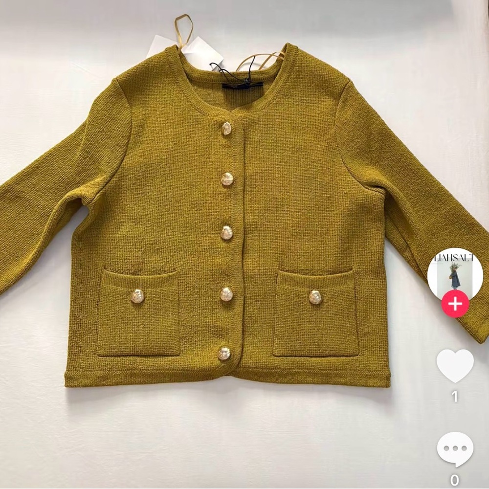 ZARA Knit Cardigan with golden buttons 2756/010 - Picture 12 of 15